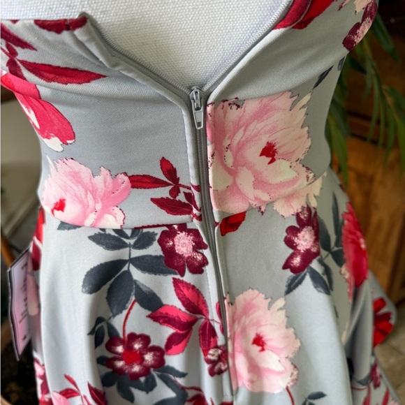 B Darlin NWT strapless dress floral size 9/10 - Picture 8 of 11